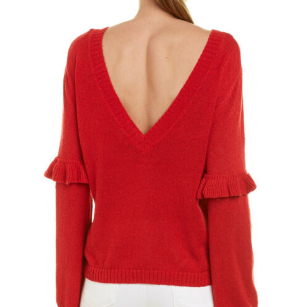 THE FIFTH LABEL Red Ruffle Sweater Top - Picture 5 of 5